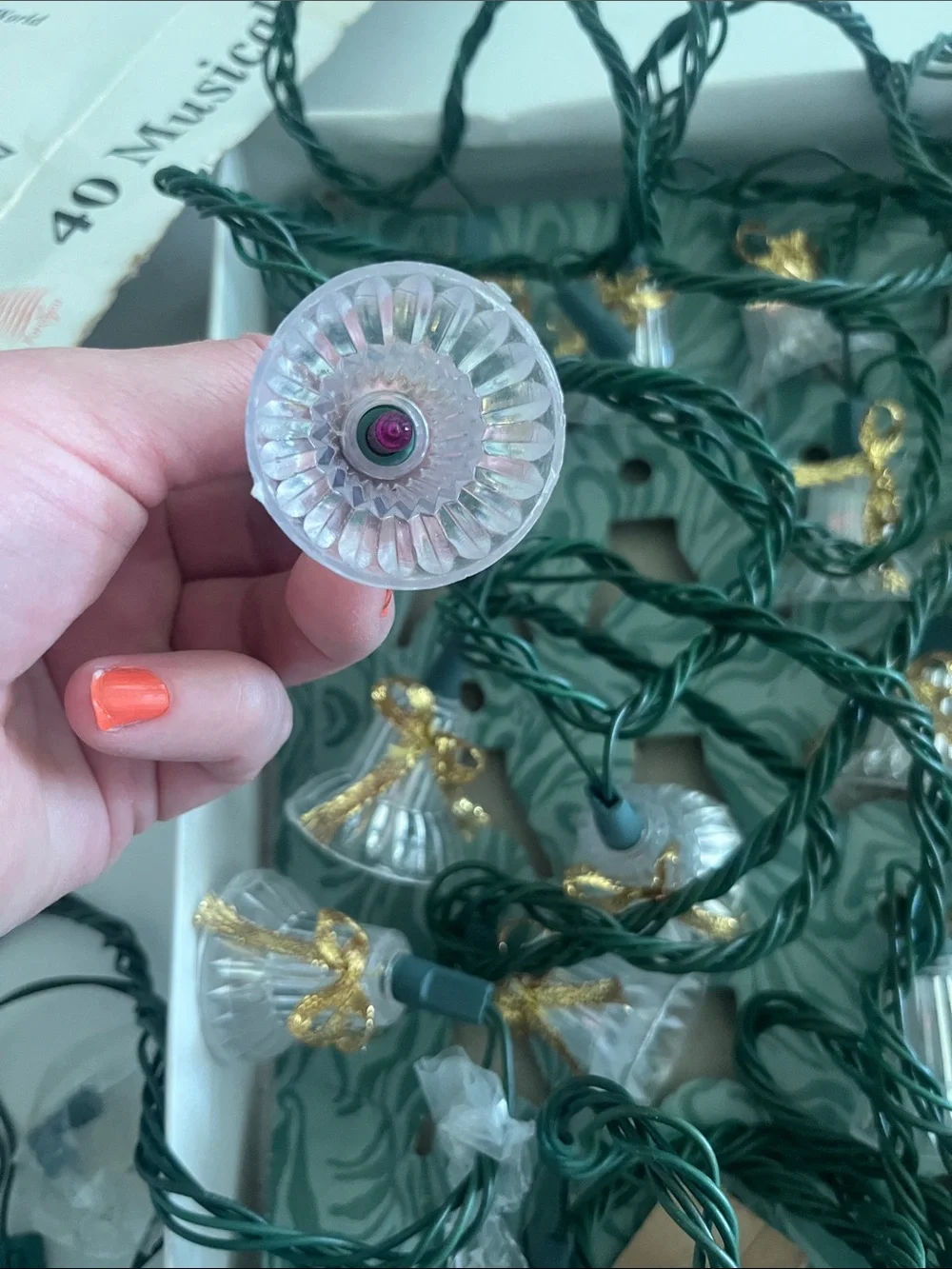 Vintage Musical Bells in Motion Warm White Bell String Lights Home Holiday